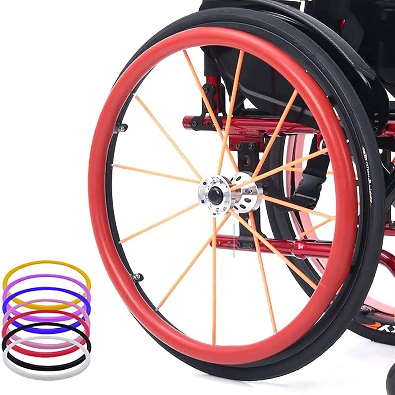 Funda para Silla de Ruedas Accesorios para sillas de Ruedas, Cubiertas para Llantas de Empuje para sillas de Ruedas, 1 par, Antideslizante, Resistente al Desgaste, Cubierta Protectora para Anillo de