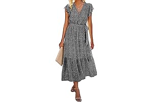Women's Bohemian Floral Casual Midi Dress