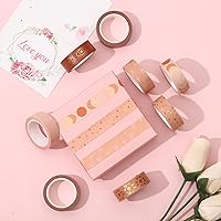 Vista 6 de Henoyso Juego de 16 rollos de cinta washi en colores pastel, 0.591 in de ancho, 23.0 ft de largo, cinta adhesiva bonita a granel para artes