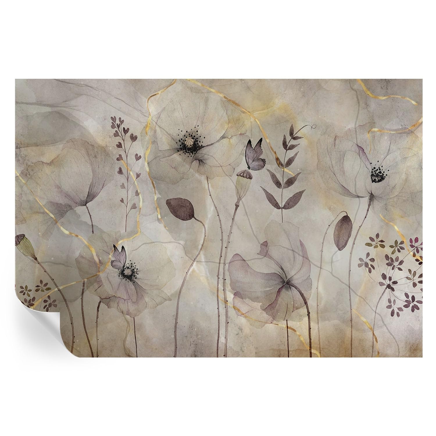 Papel pintado de flores para un salón acogedor y un dormitorio elegante