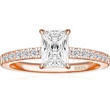 1.25/3CT 925 Sterling Silver Engagement Rings for Women Radiant Cut Cubic Zirconia Wedding Rings for Women Promise Rings for Her Size 4-12.5