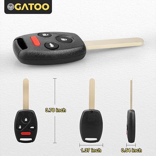 Miniatura 5 de Llavero de repuesto para Civic 2006 2007 2008 2009 2010 2011 2012 2013, N5F-S0084A 99589ST N5F-A05TAA, 2 unidades