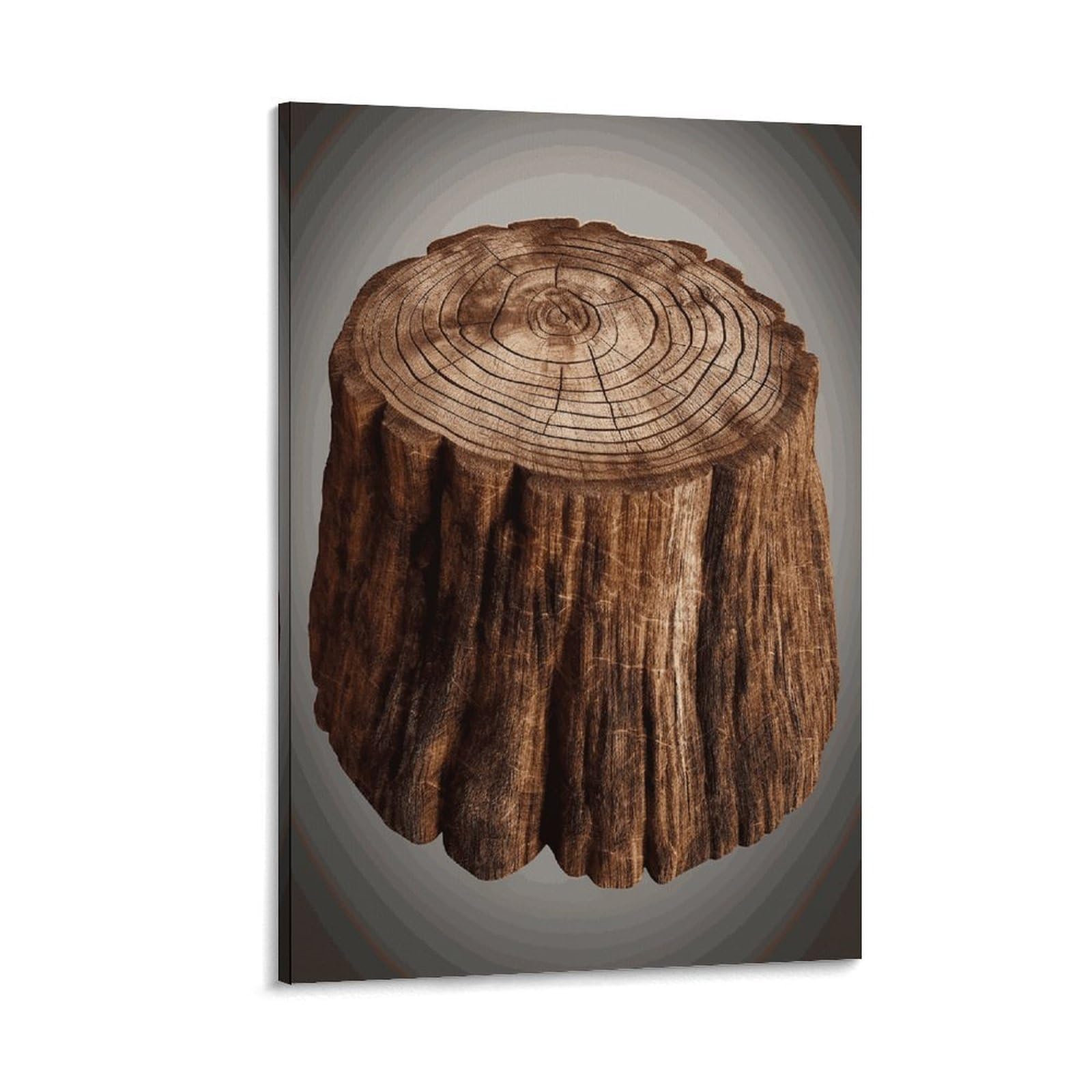LDGSUPH Stump of Oak Tree Canvas Wall Art Prints Hangable Decor Painting for Wall Prints Painting Artwork Modern Decorative Artwork Ready to Hang Wall Pictures for Home Decor 16x24inch(40x60cm)