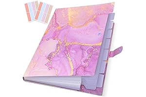 Aesthetic 8-Pocket Expanding File Folder in Purple Gold Marble