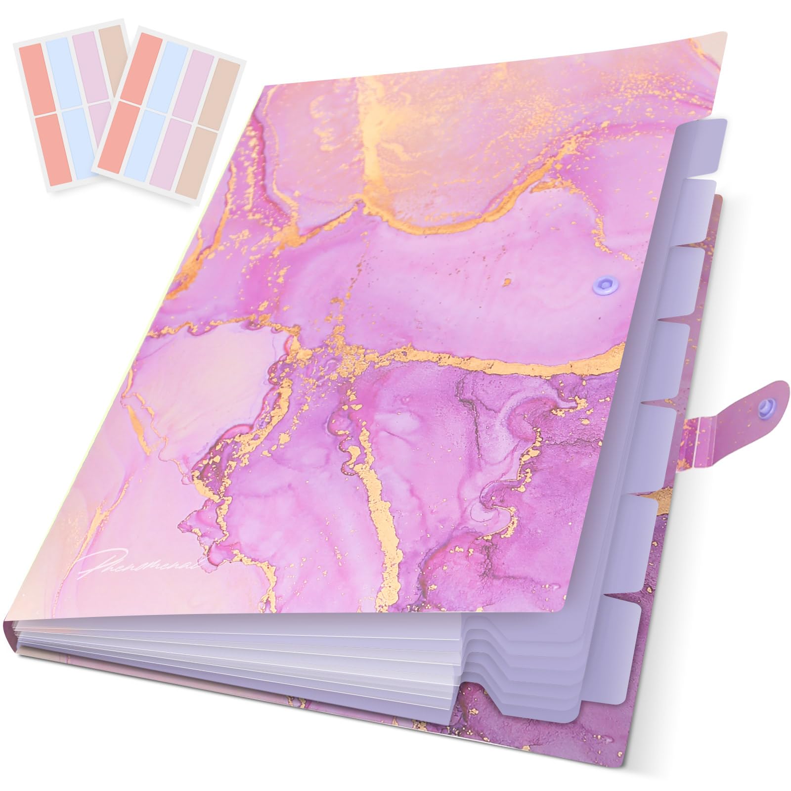 Expanding File Folder, Folders for Important Documents Organizer, Accordion File Organizer, Aesthetic Folders for School Students, 8 Pockets File