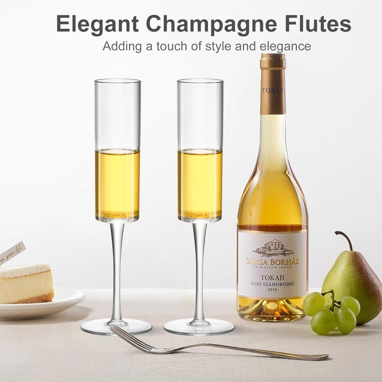 Plastic Champagne Flutes Set of 12, Unbreakable Champagne Glasses Disposable Toasting Glasses, 6 oz Plastic Wine Glasses for Wedding, Birthday, Parties, Showers,Large Celebrations - Image 2