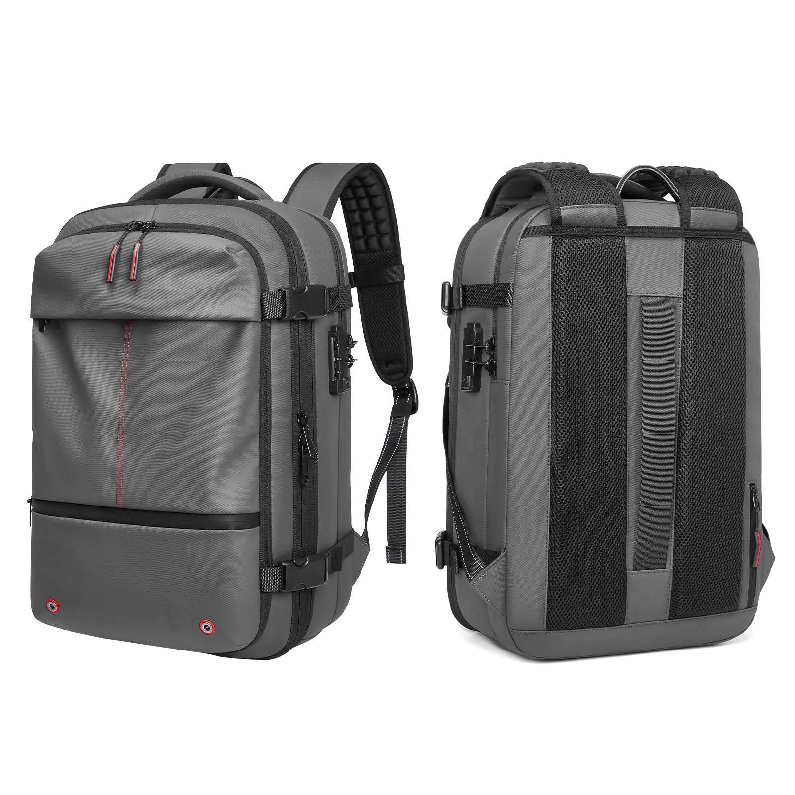 Alomejor Sac à Dos à Compression sous Vide de 30 L à 60 L, Extensible, étanche à la Pluie, avec Compartiment pour Ordinateur Portable, pour Les Voyages d'affaires (Grey)