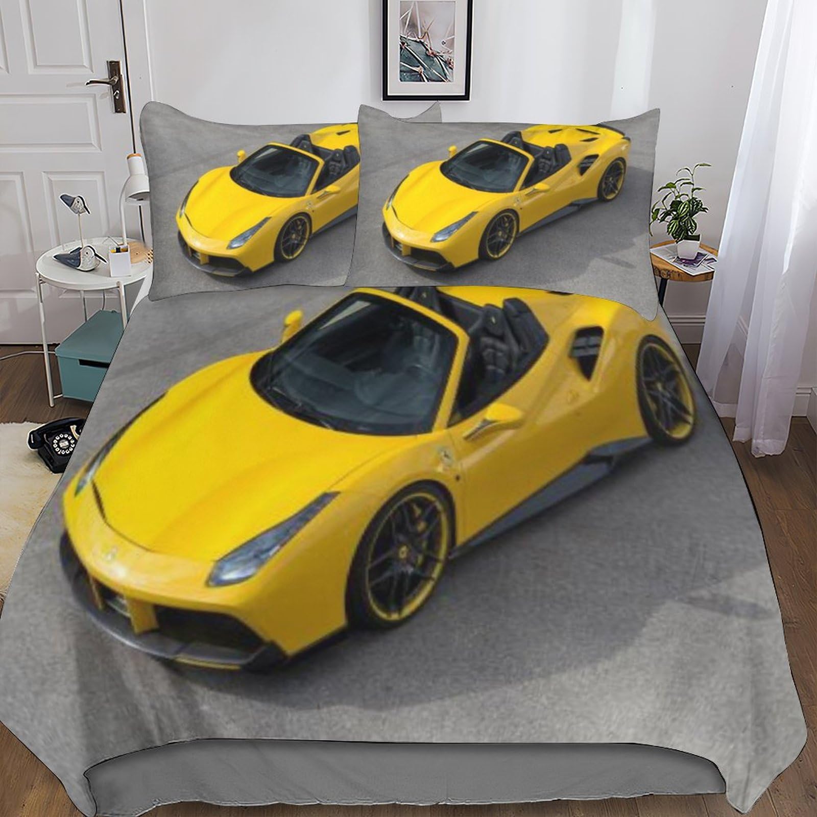 LNDVBEUDK Set Biancheria Da Letto 3 Pezzi Con Stampa F1 Racing – Copripiumino Morbido In Microfibra Per Ragazzi, Ragazze, Coppie E Camera Da Letto – Matrimoniale (200x200 Cm)