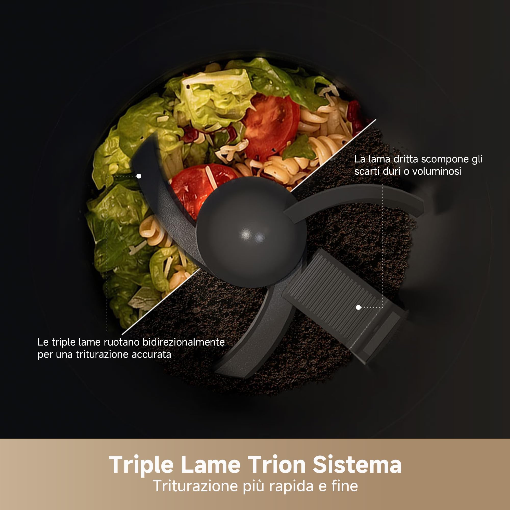 DREAME SF25 WiFi Tritarifiuti, Controllo Smart tramite App, Sistema tripla Lama, Filtro Carbone Lavabile, Controllo Odori, Capacità 2,5 L, Autopulizia ad Alta Temperatura, Design Compatto e Silenzioso