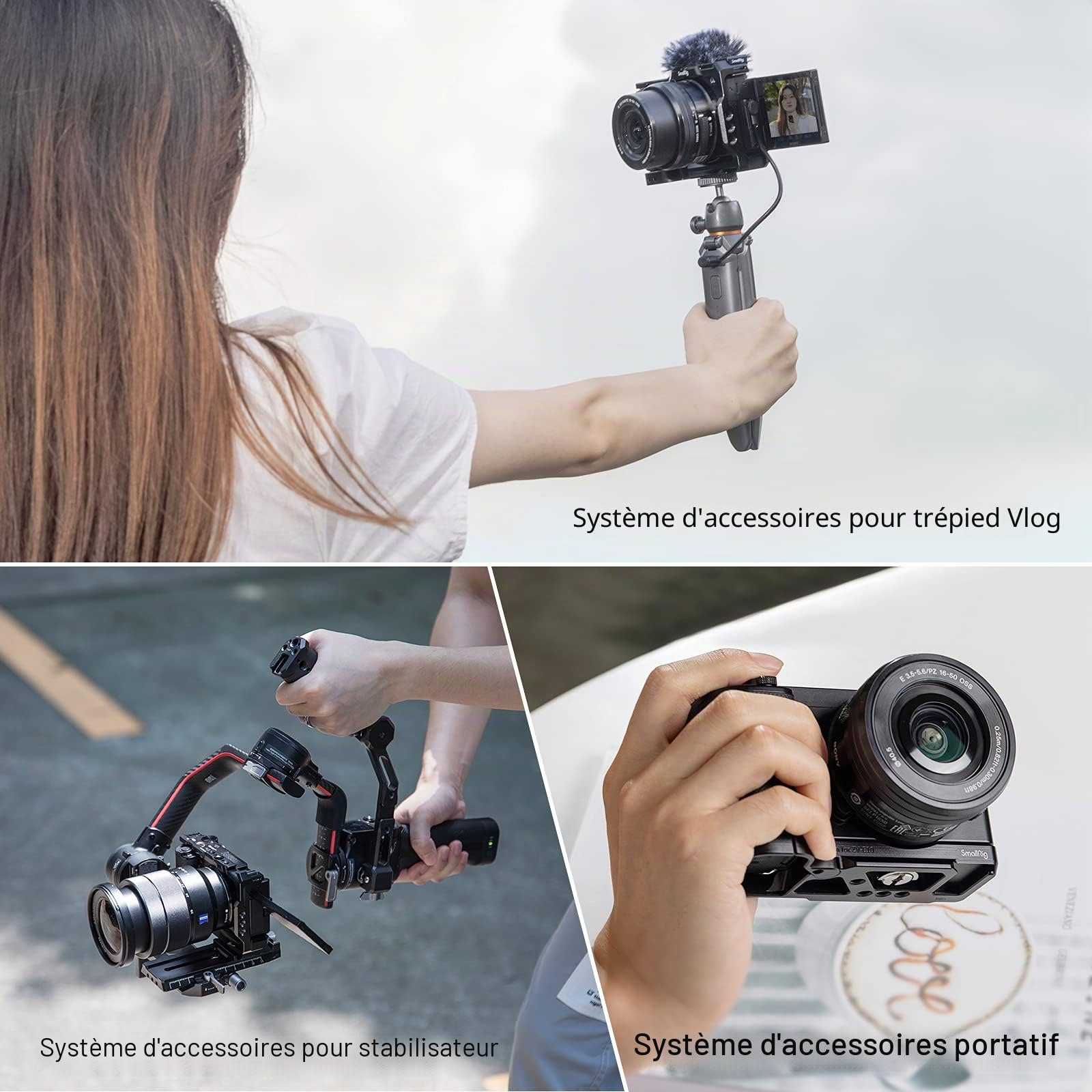 SMALLRIG ZV-E10 Cage avec Poignée et Plaque de Dégagement Rapide Intégrée pour Arca-Swiss pour Sony ZV-E10-3538B