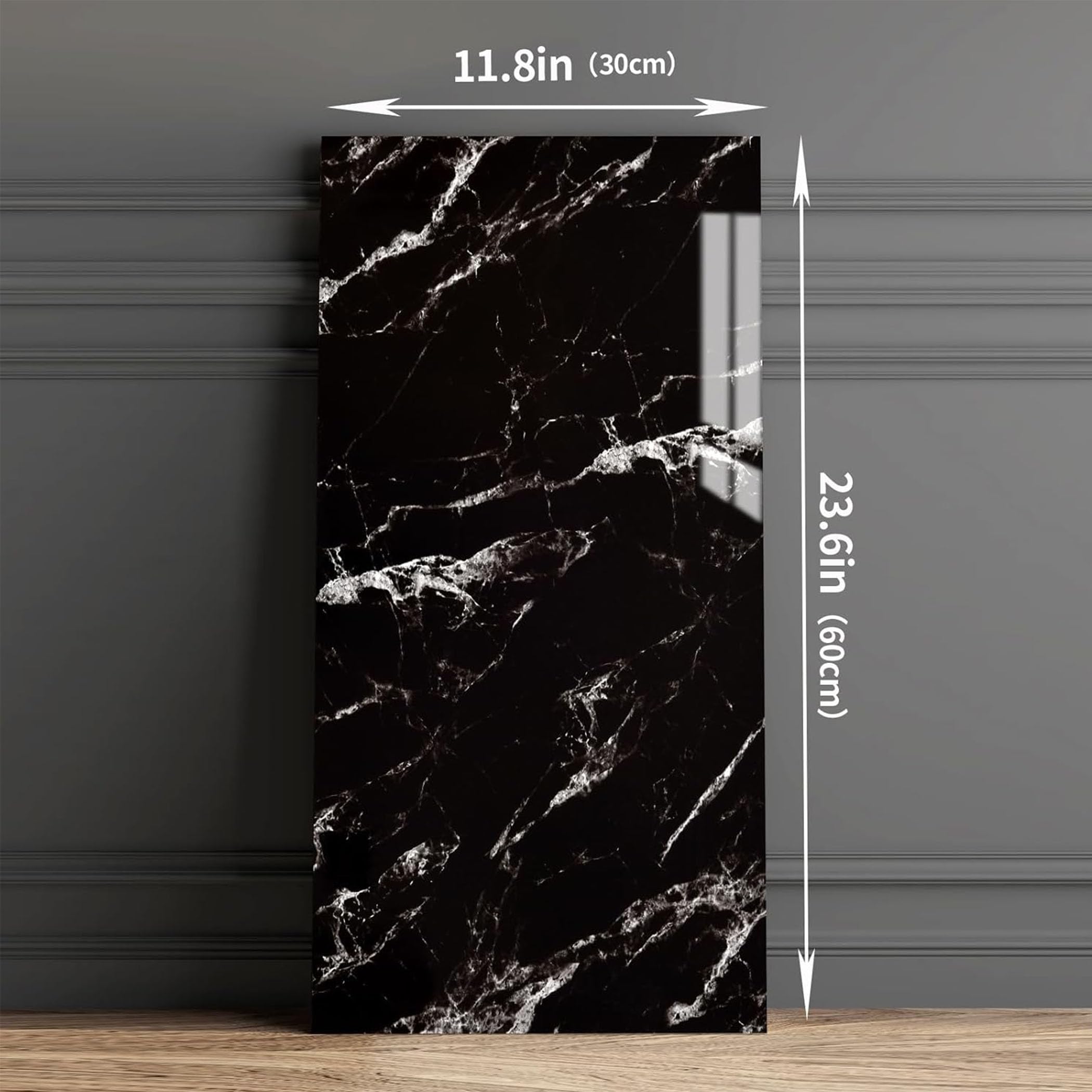 Piastrelle Adesive Cucina, 10 pezzi Adesive Pavimento 30x60cm Decorazioni Bagno Adesivi per Piastrelle PVC Autoadesiva Resistente al Calore Impermeabile Decorazione Per La Casa