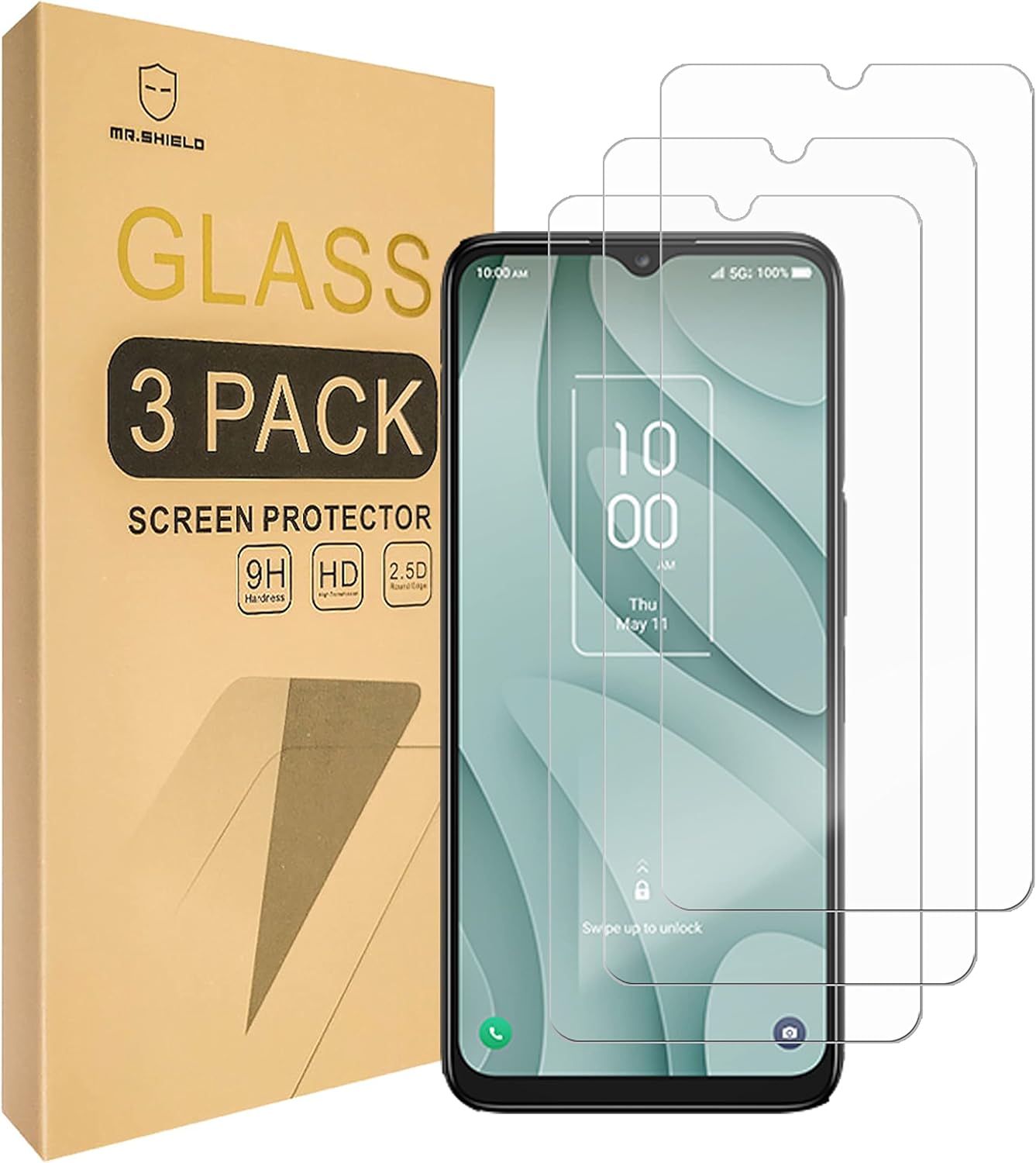 Mr.Shield [3-Pack] Designed For TCL 40 XE/TCL 40 X [Tempered Glass] [Japan Glass with 9H Hardness] Screen Protector