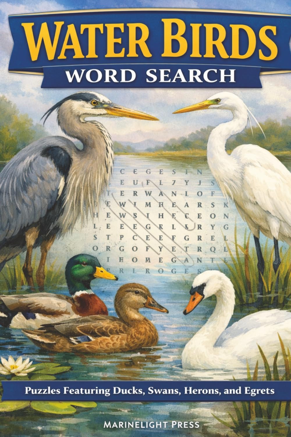 Water Birds Word Search: Puzzles Featuring Ducks, Swans, Herons, and Egrets