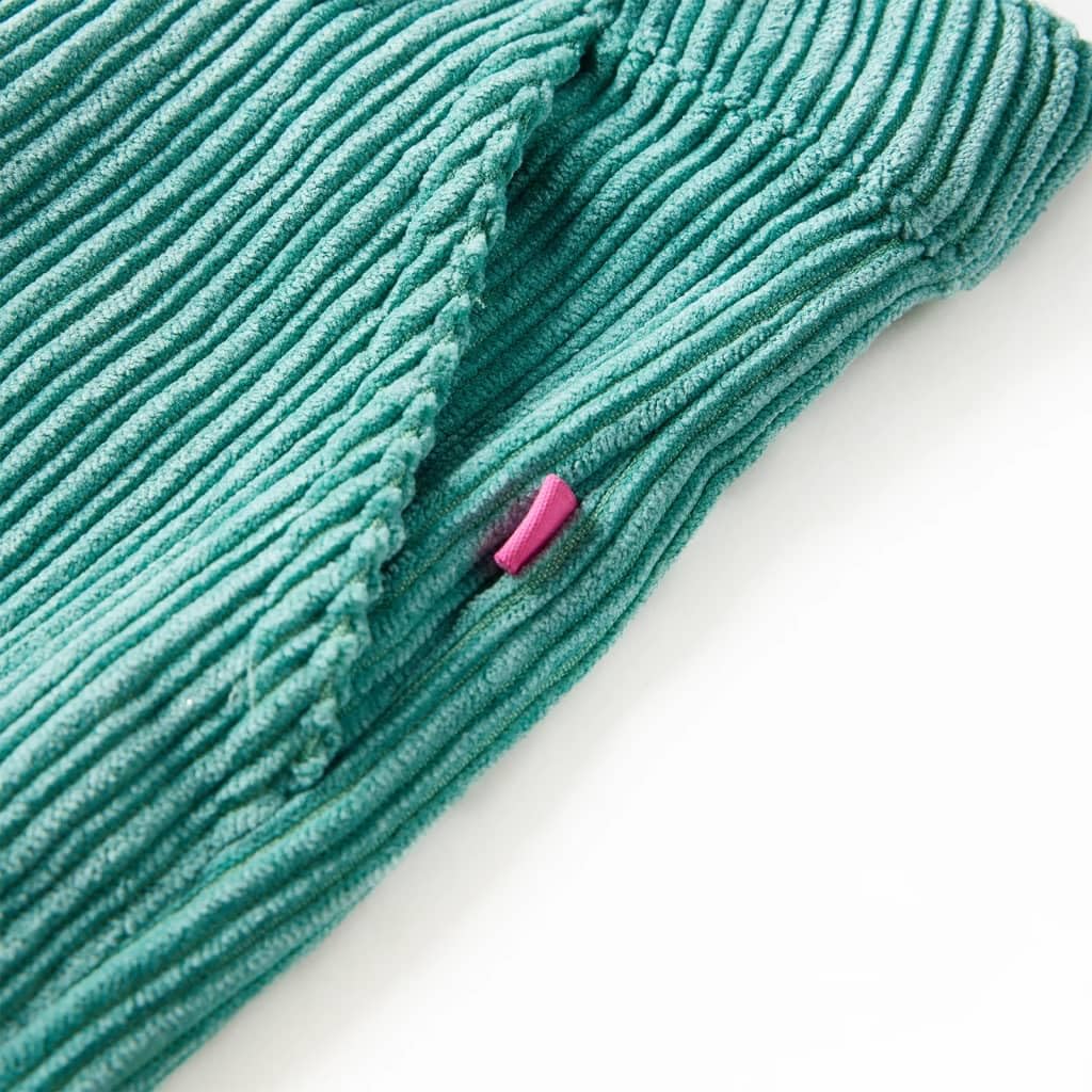 Pantalones infantiles de pana verde menta para niños y niñas, cómodos pantalones de tela elástica con cintura elástica, pierna ancha, dos bolsillos, adecuados para el día a día, escuela