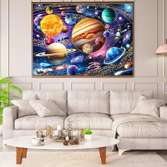 Puzzles 1000 Pieces for Adults jigsaw puzzles for adults 1000 Piece Puzzle Educational Games Home Decoration Puzzle-Space Planet,Solar System