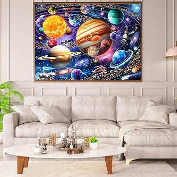 Puzzles 1000 Pieces for Adults jigsaw puzzles for adults 1000 Piece Puzzle Educational Games Home Decoration Puzzle-Space Planet,Solar System