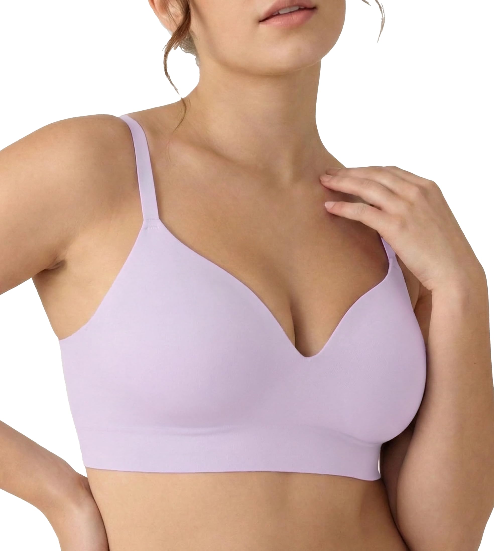Conturve Bras for Women - Bralettes for Women with Support - Ultimate Comfort Wireless Support Bra Lavender - M