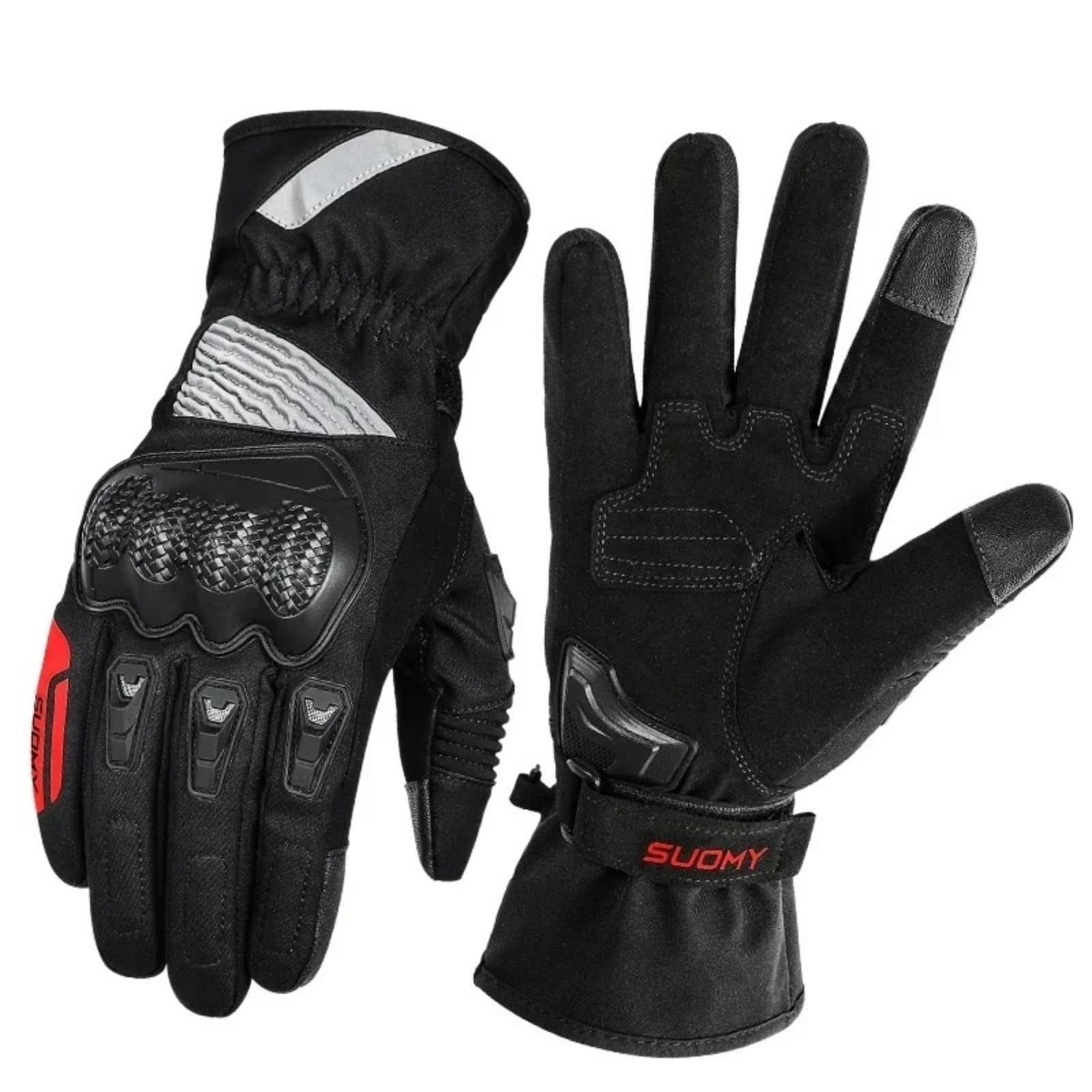 Guanti invernali da moto per uomo e donna, guanti da ciclismo per il freddo, impermeabili, caldi, antiscivolo, in microfibra, touch screen, antivento