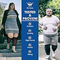 Vista 4 de Medias de compresión de punta abierta hasta la rodilla de 20-30 mmHg, uso diario (4XL, negro)