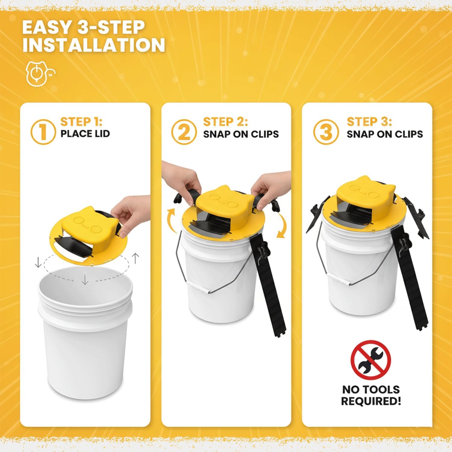 2 Pack Mouse Rat Trap Bucket Lids – Auto Flip Mouse Bucket Trap for 5 Gallon Bucket, Reusable Rolling Mouse Traps Bucket for Indoor & Outdoor Garage Barn Farm Bucket Trap