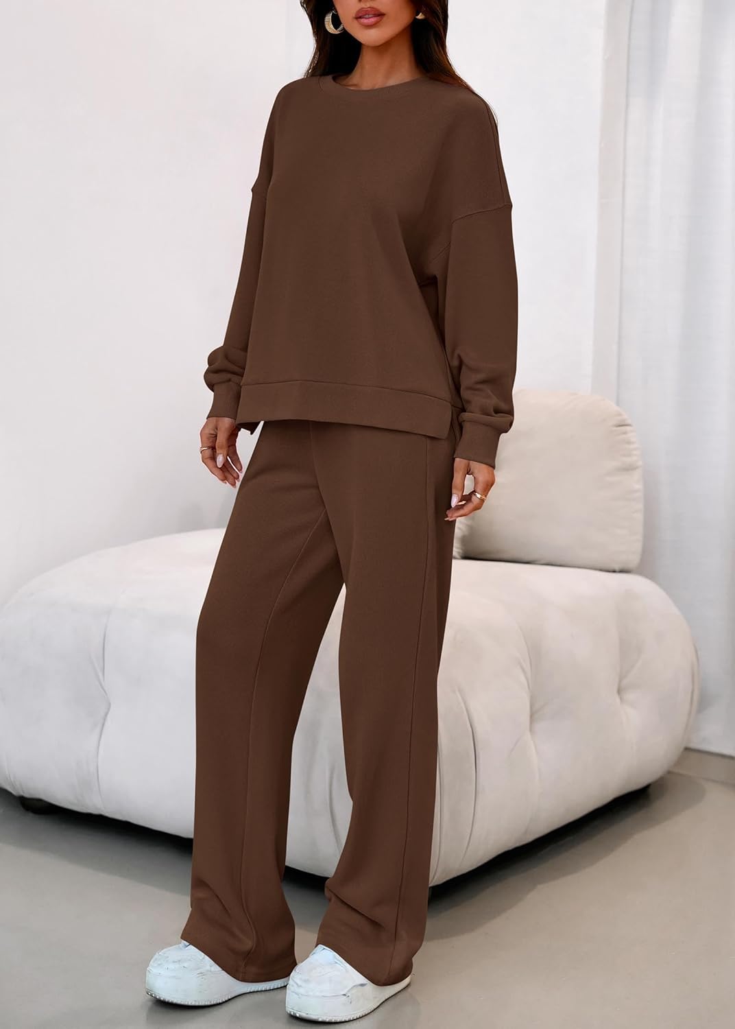 KIRUNDO Spring Fall Sweatsuits Women 2 Piece Outfit Lounge Sets 2026 Matching Airport Travel Sweatshirt Sweatpants Tracksuit - Image 6