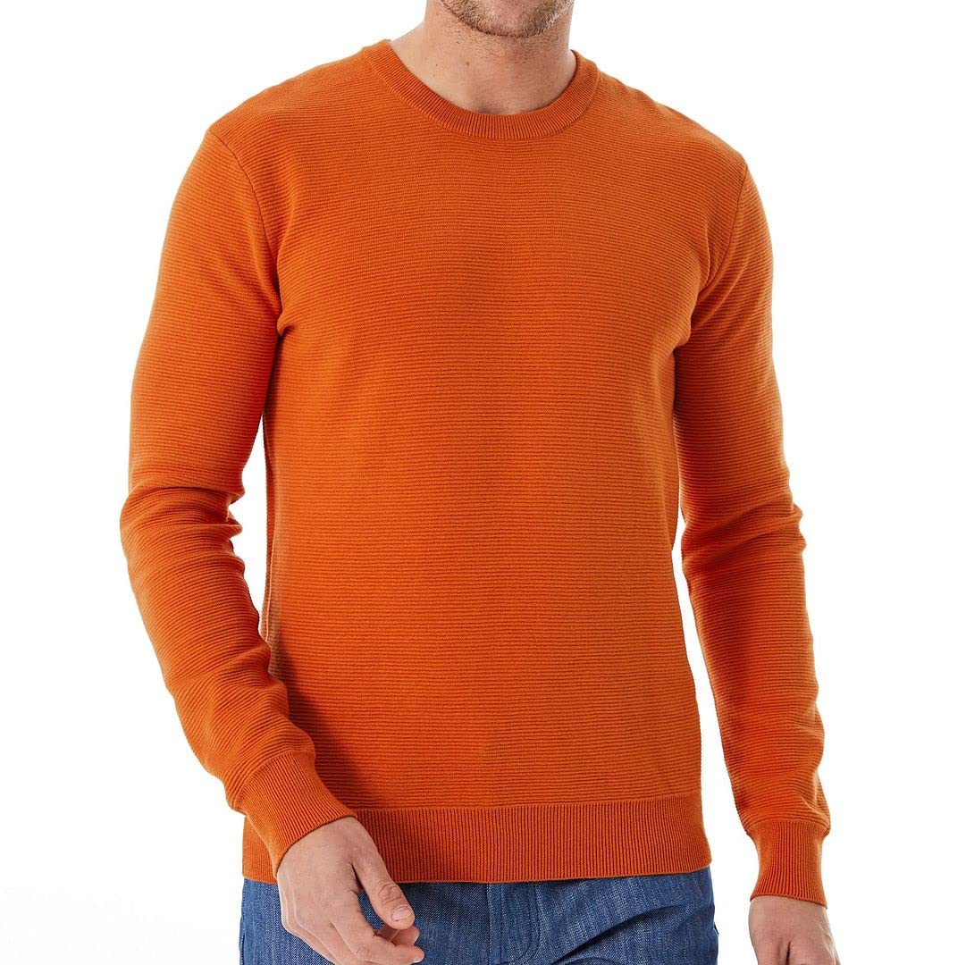 Lello Men's Organic Cotton Ottoman Stitch Midweight Crewneck Sweater