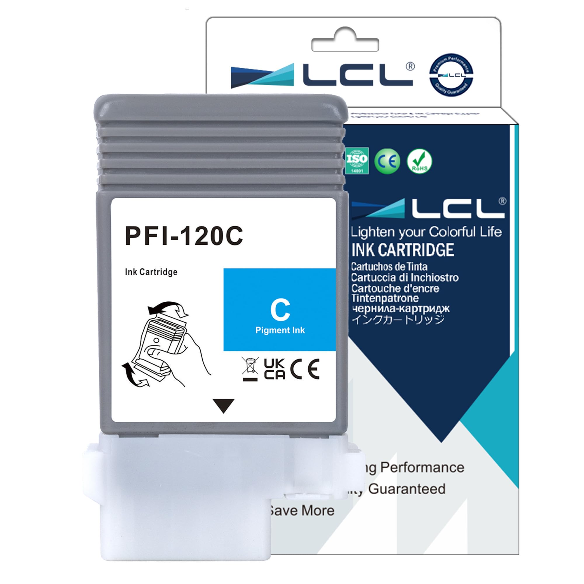 LCL Tintenpatronen PFI-120 – 4er Pack MBK+CMY, 130 Ml – Kompatibel Für Canon ImagePROGRAF TM-200/205/255/300/305