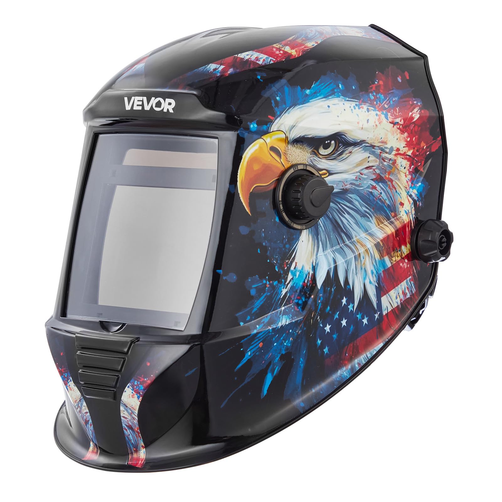 VEVOR Casco de Soldadura con Oscurecimiento Automático Solar, 100 x 80 mm, con 4 Sensores Arco, Tono DIN 4/5-9/9-13, para Soldadura TIG MIG ARC, Esmerilado, Corte, para Proteger la Cara y Ojos