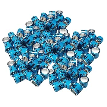 VMS INDIA100Pcs 2021 Aluminium Bird Dove Racing Pigeon Leg Rings Bands Blue