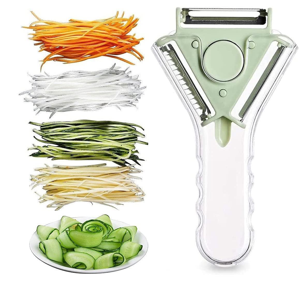 3 in 1 Vegetable Peeler with 3 Stainless Steel Blades for Multifunctional Kitchen Tool Vegetables Potato Apple Carrot Tomato Kiwi Cucumber Peeling Shredder & Slice (B0CVQK5MZW) Amazon Price History, Amazon Price Tracker