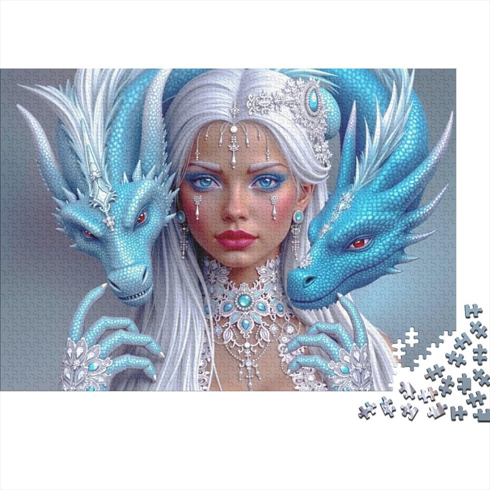 Blue Ice Dragons Jigsaw Puzzle 1000 Piece Jigsaw Puzzle for Adults 70x50cm/1000pcs