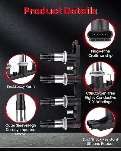 Miniatura 2 de cciyu Paquete de 1 bobina de encendido para Chevrolet Pontiac 2007 2008 2009 2010 2011 2012 2013 2014 2015 Aveo 5 G3 Cruze Sonic L4 1.6L 1.8L