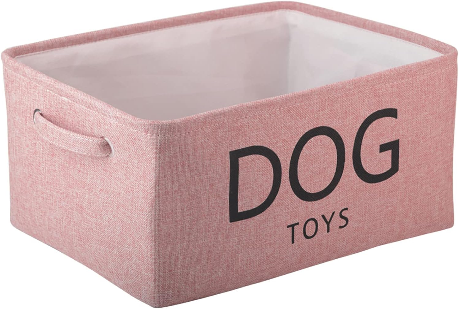 Xbopetda Canvas Dog Toy Basket, Storage Basket Bin Chest Organizer - Perfect for Organizing Toy Storage, Baby Toys, Kids Toys, Dog Toys, Baby Clothing, Children Books, Gift Baskets-Pink