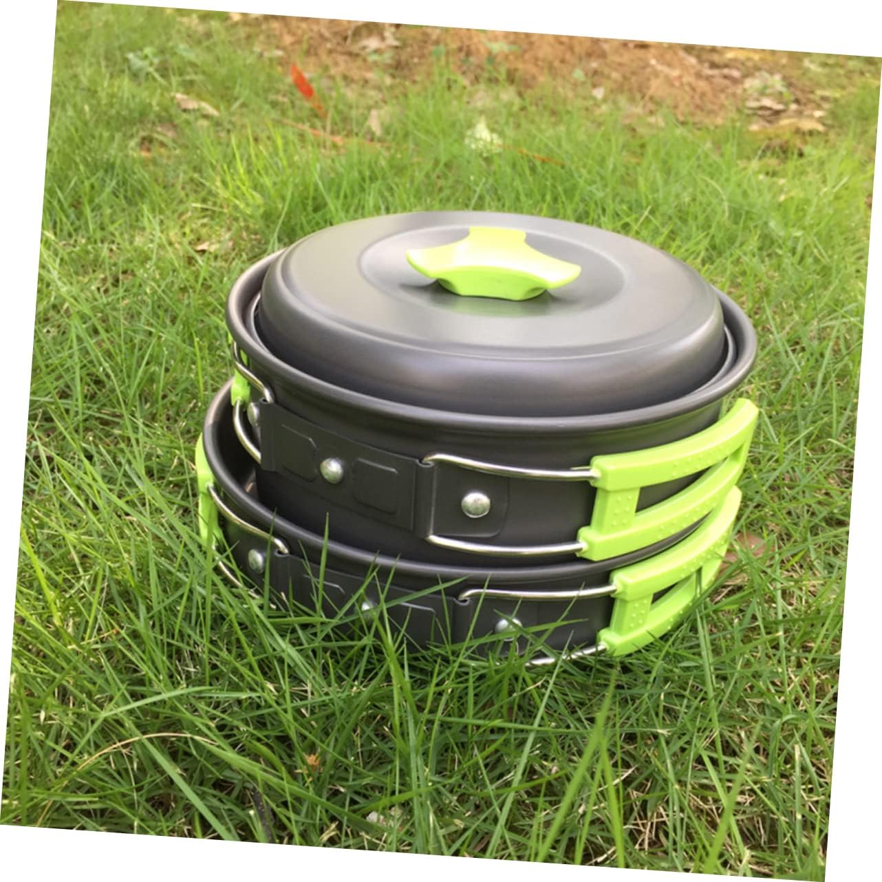 Camping Cookware Portable Cooking Pots with Folding Handle for Outdoor Activities Hiking and Picnics