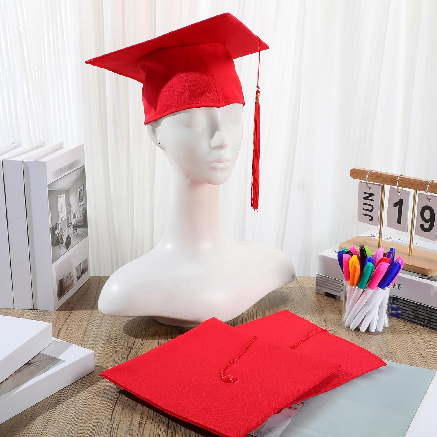 Panitay 30 Pcs Graduation Cap Bulk Adult Graduation Hat with Tassel for Man Women School Ceremony Costume Photo Props Party Accessory