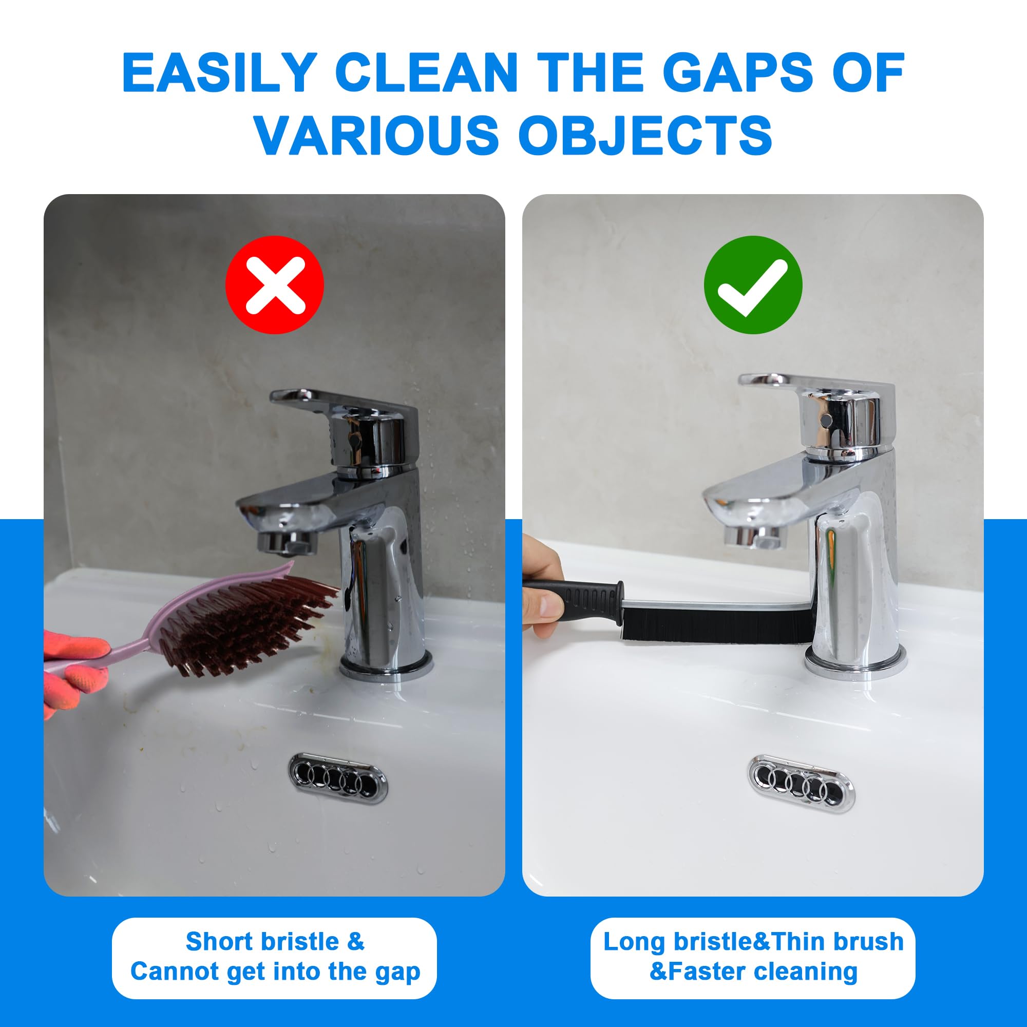 Set 6 Spazzole Con Setole Dure Per Pulizia Casa | Multiuso Per Crepe, Guarnizioni, Doccia, Finestre E WC