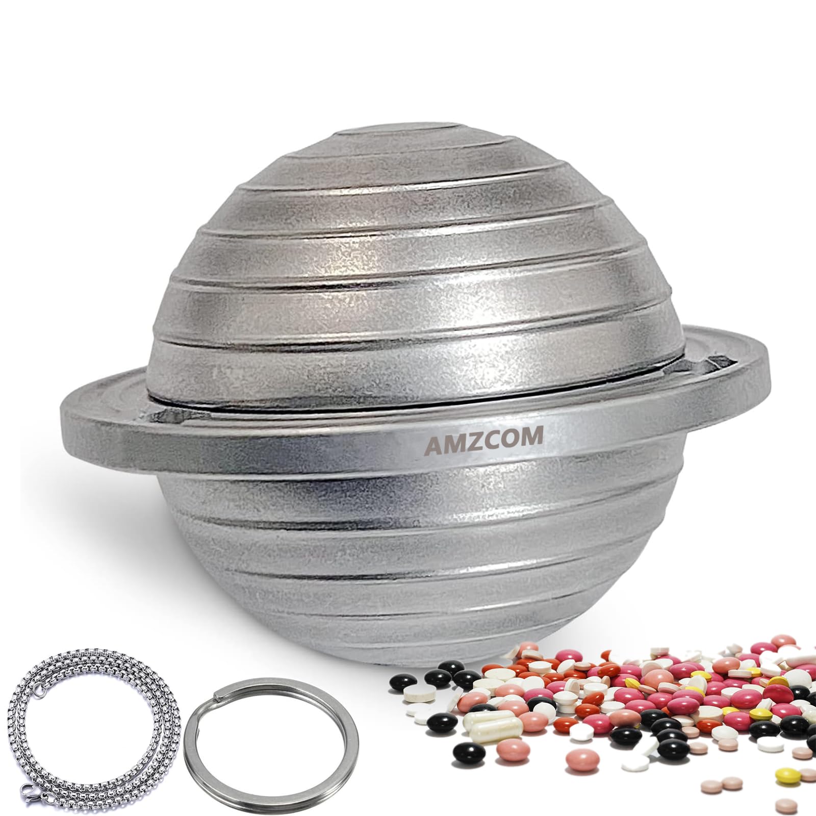 Pillendose Schlüsselanhänger Titan, Wasserdicht Pillenhalter BPA Frei, Diskrete EDC Pillenetui Reise Tragbar Tablettendose für Unterwegs, Notfall Outdoor Tablettenbox Halskette Anhänger, 1pcs