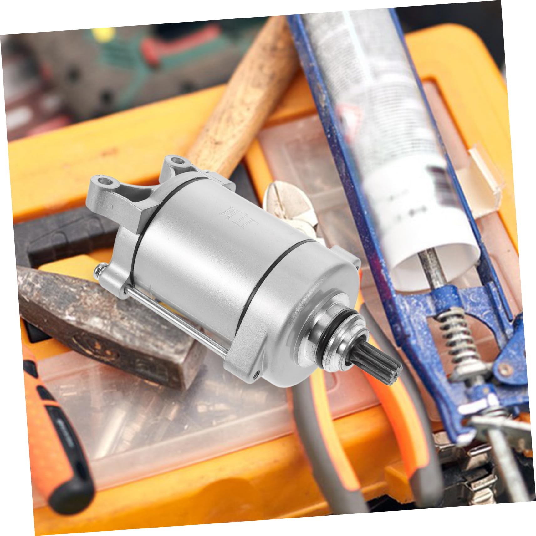Motor de Arranque de Motocicleta 9 Dientes Metal Plata | Instalación Sencilla, Rendimiento Superior de Arranque, Longitud de Diente 2, 2cm y Distancia entre Orificios 5, 3cm