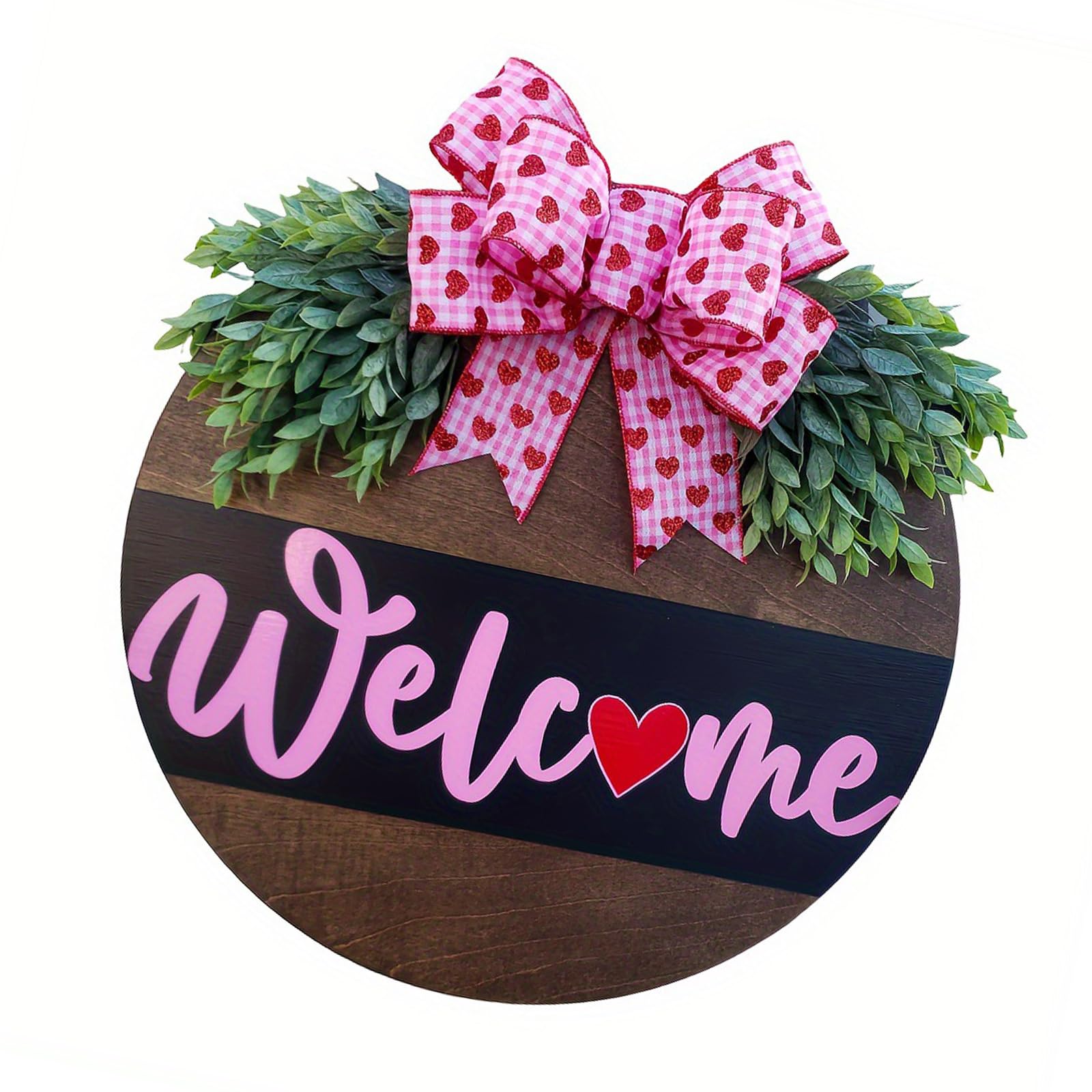 Kalttoy Section B Happy Valentines Day Sign 11.81Inch Heart Door Sign Hanging Ornament Valentines Wood Wall Decoration For Wedding Home Decoration