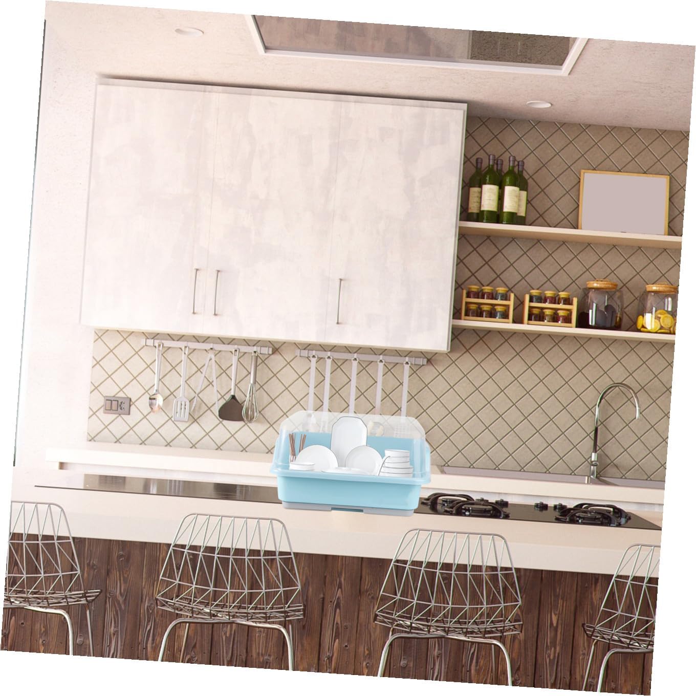 1pc Kitchen Storage Boxes Lids Organizer Bins Multi-Functional Rack Dish Rack Cutlery Organizer Storage Containers