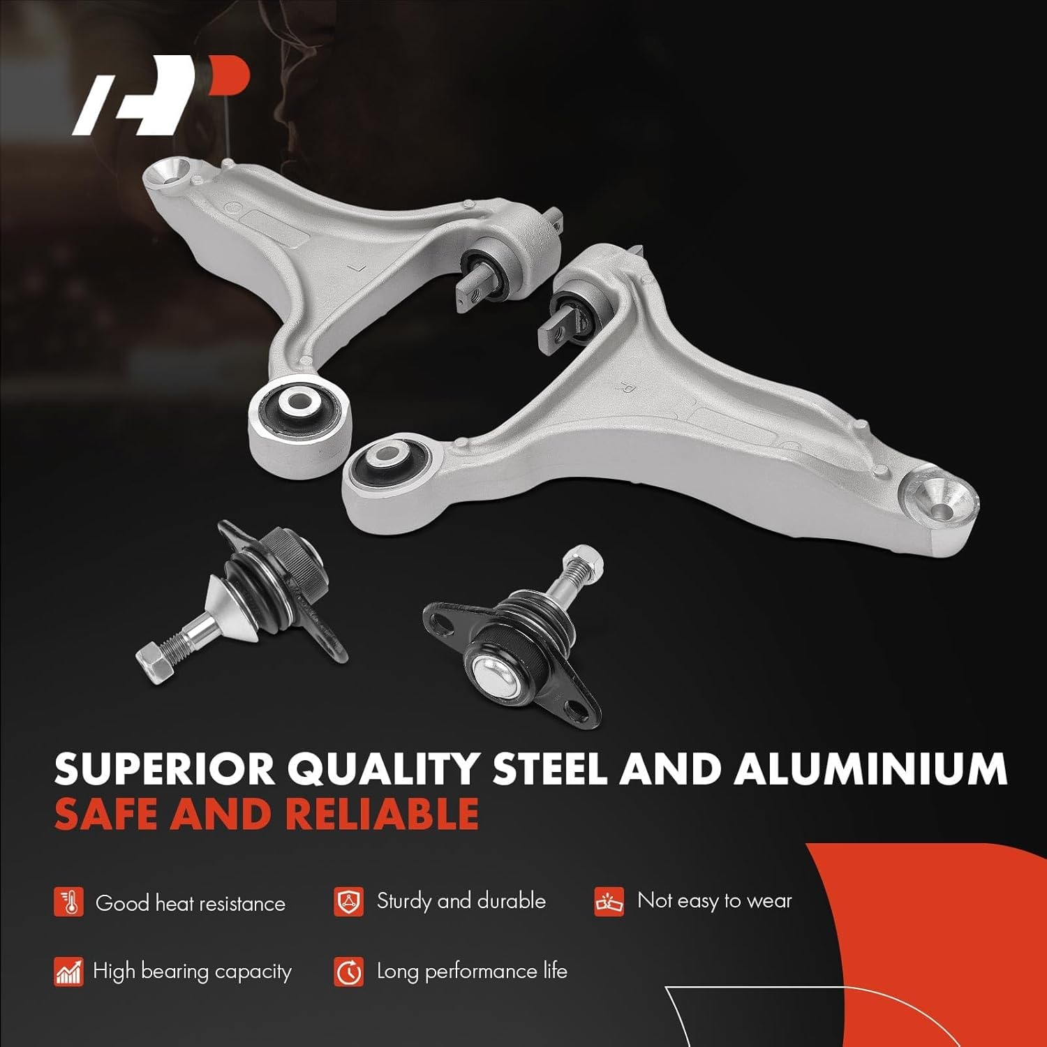 A-Premium Set of 8, Front Lower Control Arm, Lower Ball Joint, Sway Bar Link, Outer Tie Rod End, Compatible with Volvo V70 2001-2002, XC70 2003-2007