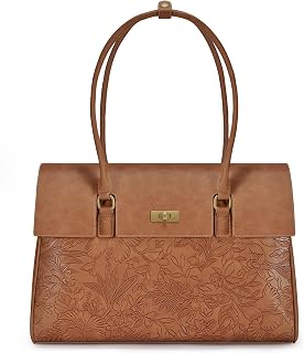 LOVEVOOK Laptop Tote Bag for Women,Computer Briefcase for Work Office | Fits 15.6 Inch Laptop, Waterproof Front Pocket, Shoulder Strap, Large Purse for Business Office Work