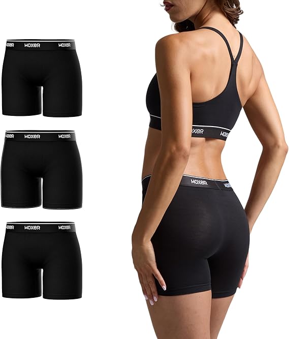 Woxer Boxer Shorts for Women - 5 Baller Boy Shorts Underwear, Soft Modal, Chafe Free - Breathable & Moisture-Wicking