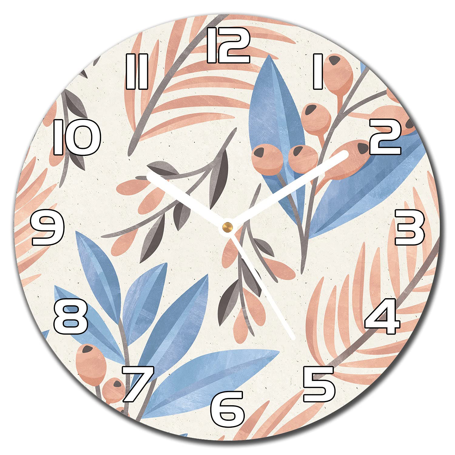 Horloge murale cuisine et salon en verre design Rowanberry 30cm