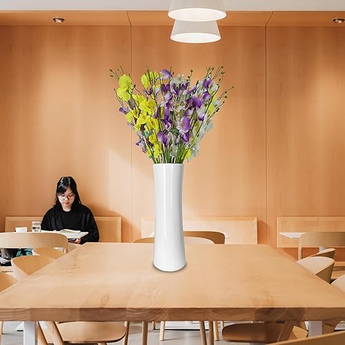 Miniatura 7 de Florero de cerámica blanca, jarrones modernos con textura alta de 12 pulgadas para granja, decoración del hogar, estante, centros de mesa,