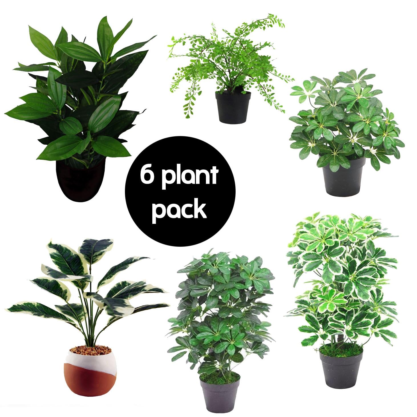Leaf Green Pack Of 6 Artificial Foliage Plants
