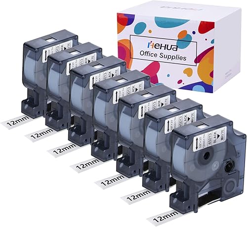 Miniatura 8 de Hehua Cinta de etiquetas de repuesto compatible para Dymo D1 cinta de etiquetas de 0.472 in 45013 45010 45016 45017 45018 45019 45021 para