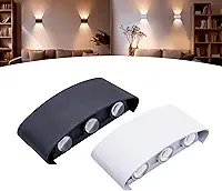 Arandela Meia Lua Led 6w 6 Fachos Ip66 Bivolt 3000k (Preto)