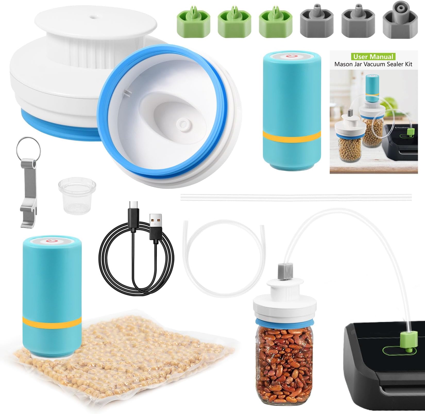 Electric Jar Vacuum Sealer for Mason Handheld Food Vacuum