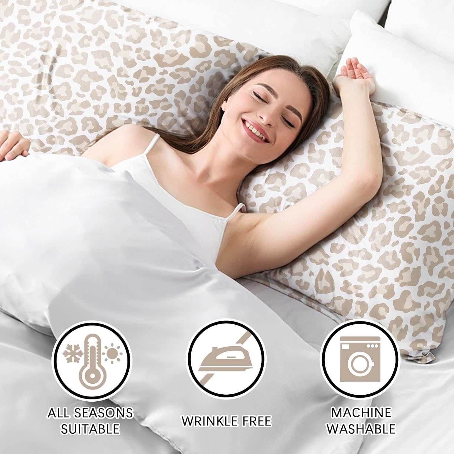 Fahrendom 2 Pack Satin Pillowcase, Smooth Silk Pillowcase with Hidden